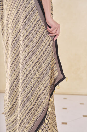 Briscoe Handcrafted Ajrakh Saree, Mustard, image 6